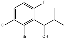 1-(2-bromo-3-chloro-6-fluorophenyl)-2-methylpropan-1-ol Struktur