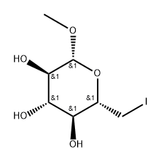 甲基6-脱氧-6-碘-Β-D-吡喃葡萄糖苷 结构式