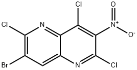 7-溴-2,4,6-三氯-3-硝基-1,5-萘吡啶 结构式