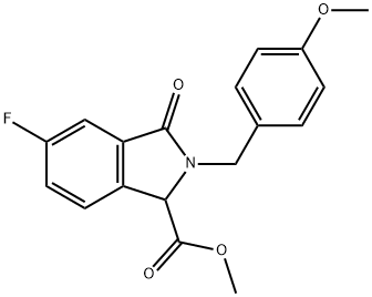 Methyl 5-fluoro-2-(4-methoxybenzyl)-3-oxoisoindoline-1-carboxylate Struktur