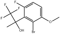 2-(2-bromo-6-fluoro-3-methoxyphenyl)-1,1,1-trifluoropropan-2-ol Struktur