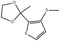 2-methyl-2-(3-(methylthio)thiophen-2-yl)-1,3-dioxolane Struktur