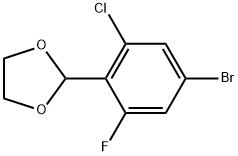 2-(4-bromo-2-chloro-6-fluorophenyl)-1,3-dioxolane Struktur