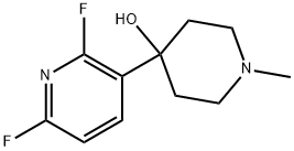 4-(2,6-difluoropyridin-3-yl)-1-methylpiperidin-4-ol Struktur