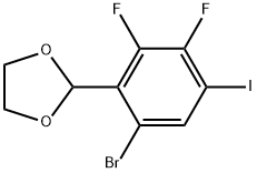 2-(6-bromo-2,3-difluoro-4-iodophenyl)-1,3-dioxolane Struktur