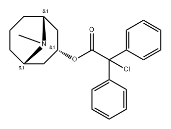 α-Chloro-α,α-diphenylacetic acid (1β,5β)-9-methyl-9-azabicyclo[3.3.1]nonan-3α-yl ester Structure