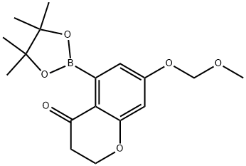 7-(甲氧基甲氧基)-5-(4,4,5,5-四甲基-1,3,2-二氧杂硼烷-2-基)吡喃-4-酮 结构式