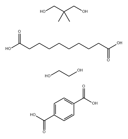 1,4-Benzenedicarboxylic acid, polymer with decanedioic acid, 2,2-dimethyl-1,3-propanediol and 1,2-ethanediol 化学構造式