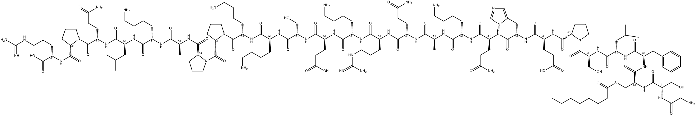 DES-GLN14-GHRELIN (RAT) Structure