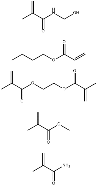 丙烯酸丁酯、羟甲基丙烯酰胺、甲基丙烯酰胺、甲基丙烯酸甲酯的聚合物, 29434-29-5, 结构式