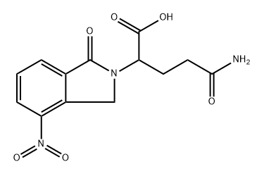2H-Isoindole-2-acetic acid, α-(3-amino-3-oxopropyl)-1,3-dihydro-4-nitro-1-oxo- Structure