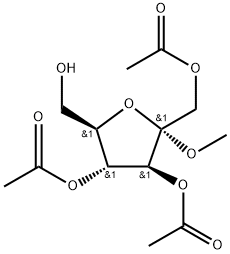 α-D-Fructofuranoside, methyl, 1,3,4-triacetate Structure