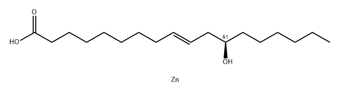 Zinc(II) (R,E)-12-hydroxyoctadec-9-enoate Structure
