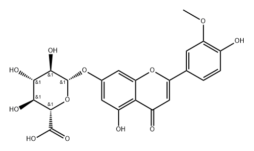 柯伊利素-7-O-Β-D-葡萄糖醛酸苷 结构式