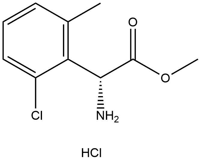 methyl (R)-2-amino-2-(2-chloro-6-methylphenyl)acetate hydrochloride Structure