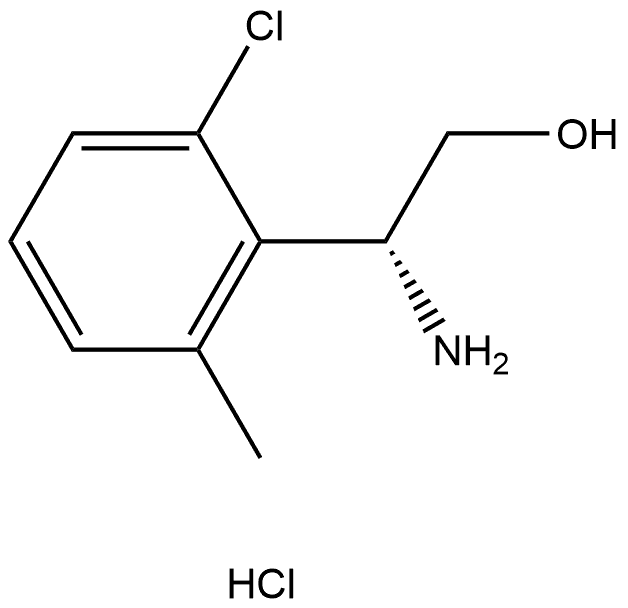 (R)-2-amino-2-(2-chloro-6-methylphenyl)ethan-1-ol hydrochloride Structure