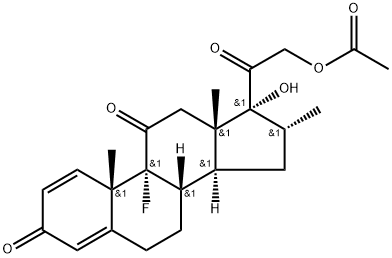 Pregna-1,4-diene-3,11,20-trione, 21-(acetyloxy)-9-fluoro-17-hydroxy-16-methyl-, (16α)- Structure