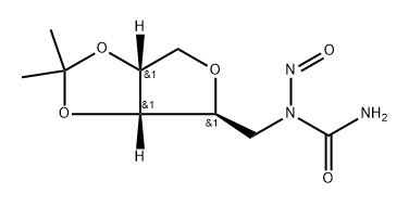 Ribitol,2,5-anhydro-1-deoxy-3,4-O-isopropylidene-1-(1-nitrosoureido)-, DL- (8CI) 化学構造式