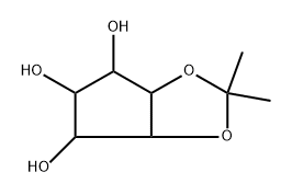 4H-Cyclopenta-1,3-dioxole-4-alpha-,5,6-triol,3a-alpha-,5-bta-,6-alpha-,6a-alpha--tetrahydro-2,2-dimethyl-(8CI) 结构式