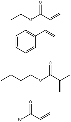 2-Propenoic acid, 2-methyl-, butyl ester, polymer with ethenylbenzene, ethyl 2-propenoate and 2- propenoic acid Structure