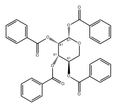 β-D-Lyxopyranose tetrabenzoate Structure