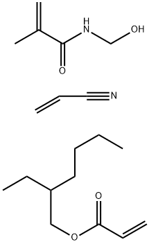 羟甲基甲基丙烯酰胺、丙烯腈、丙烯酸乙基己基酯的聚合物, 30586-93-7, 结构式