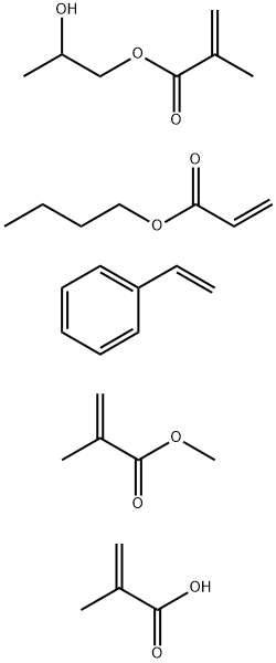 2-Propenoic acid, 2-methyl-, polymer with butyl 2-propenoate, ethenylbenzene, 2-hydroxypropyl 2-methyl-2-propenoate and methyl 2-methyl-2-propenoate Struktur