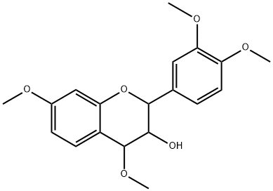 rel-(+)-2α*-(3,4-ジメトキシフェニル)-4α*,7-ジメトキシ-3β*-ヒドロキシクロマン 化学構造式