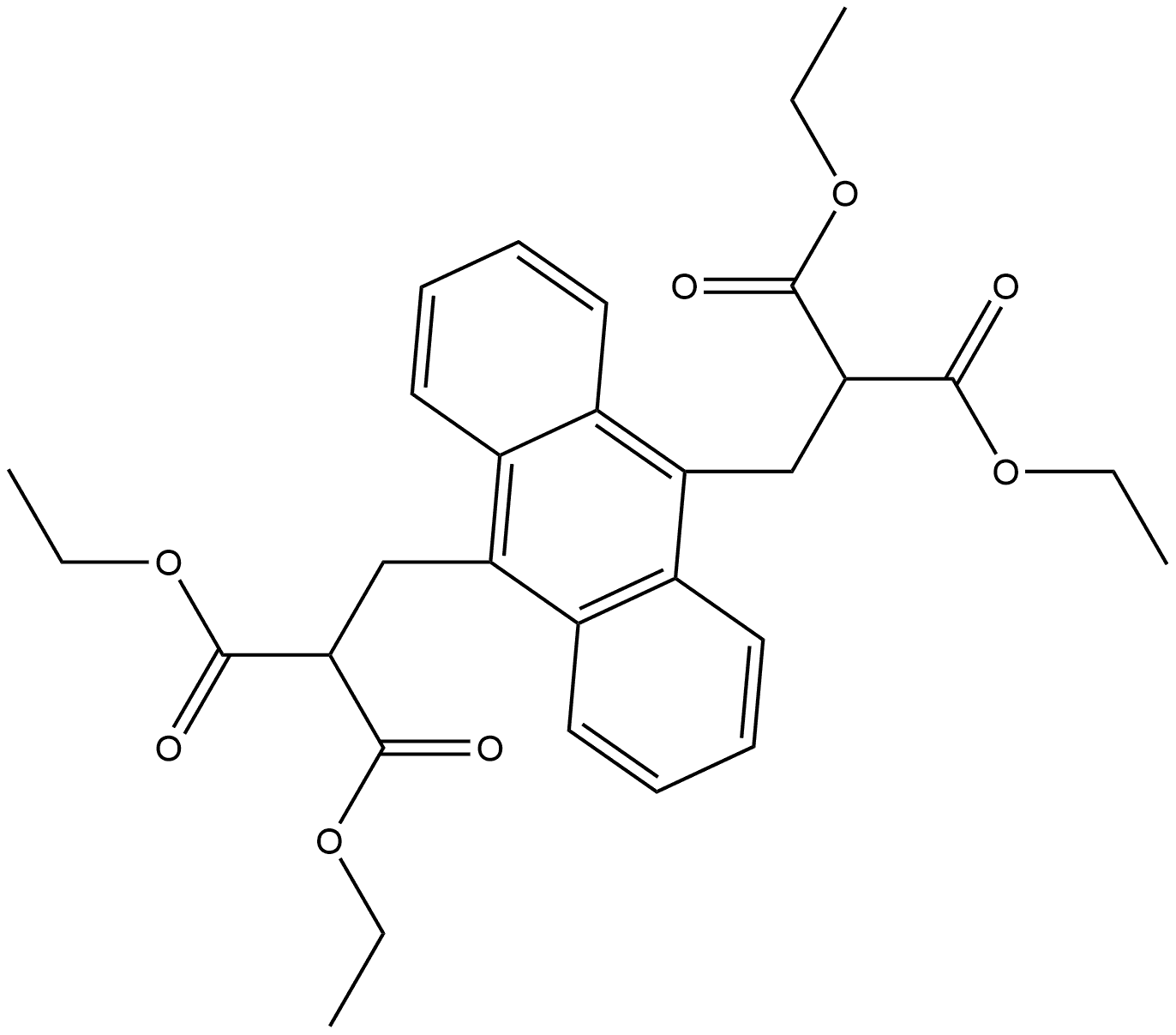 9,10-Anthracenedipropanoic acid, α9,α10-bis(ethoxycarbonyl)-, 9,10-diethyl ester Structure