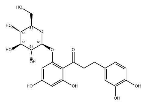 Phloretin-3-hydroxy-2-O-glucoside Structure