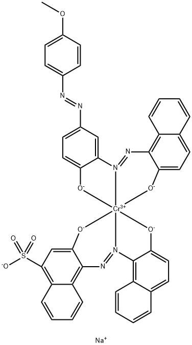 Chromate(2-), 3-(hydroxy-.kappa.O)-4-2-(hydroxy-.kappa.O)-1-naphthalenylazo-.kappa.N2-1-naphthalenesulfonato(3-)1-2-(hydroxy-.kappa.O)-5-(4-methoxyphenyl)azophenylazo-.kappa.N2-2-naphthalenolato(2-)-.kappa.O-, disodium|[3-羟基-4-[(2-羟基-1-萘基)偶氮]-1-萘磺酰][1-[[2-羟基-5-[(P-甲氧基苯基)偶氮]苯基]偶氮]-2-萘酚]铬酸二钠盐