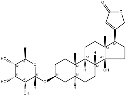 3β-[(6-Deoxy-α-D-allopyranosyl)oxy]-14-hydroxy-5α-card-20(22)-enolide Struktur
