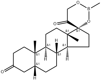 17,21-[(メチルボランジイル)ビスオキシ]-5β-プレグナン-3,20-ジオン 化学構造式