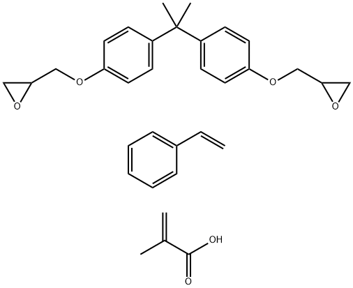 2-Propenoic acid, 2-methyl-, polymer with ethenylbenzene and 2,2'-[(1-methylethylidene) bis(4,1-phenyleneoxymethylene)]bis[oxirane] Struktur