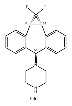 (1aα,6α,10bα)-1-(1,1-Difluoro-1,1a,6,10b-tetrahydrodibenzo[a,e]cyclopropa[c]cyclohepten-6-yl)-piperazine, HydrobroMide Salt Structure