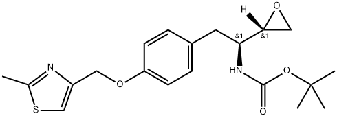 Carbamic acid, N-[(1S)-2-[4-[(2-methyl-4-thiazolyl)methoxy]phenyl]-1-(2S)-2-oxiranylethyl]-, 1,1-dimethylethyl ester Struktur