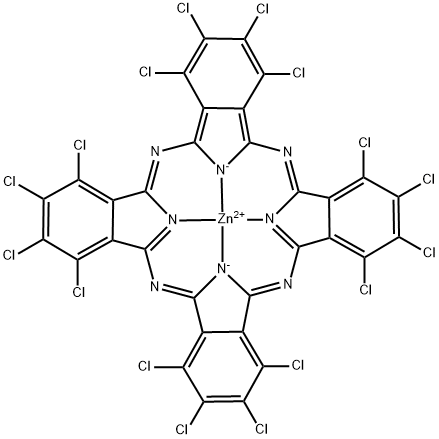 Zinc, [1,2,3,4,8,9,10,11,15,16,17,18,22,23,24,25-hexadecachloro-29H,31H-phthalocyaninato(2-)-κN29,κN30,κN31,κN32]-, (SP-4-1)- Structure