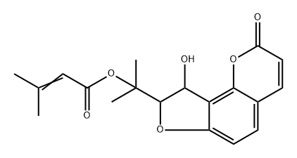 9-羟基-O-异戊烯酰基-8,9-二氢山芹醇 结构式