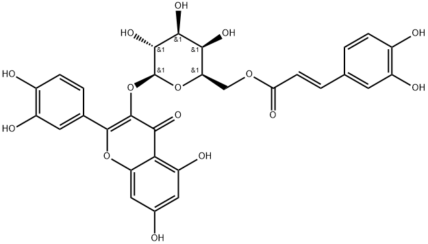 槲皮素-3-O-(6′′-咖啡酰基)-Β-D-半乳糖苷, 316354-12-8, 结构式
