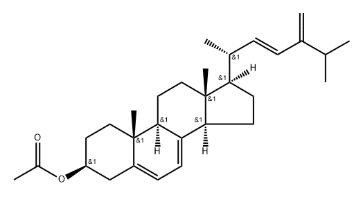 ergosta-5,7,22,24(28)-tetraen-3beta-yl acetate 结构式