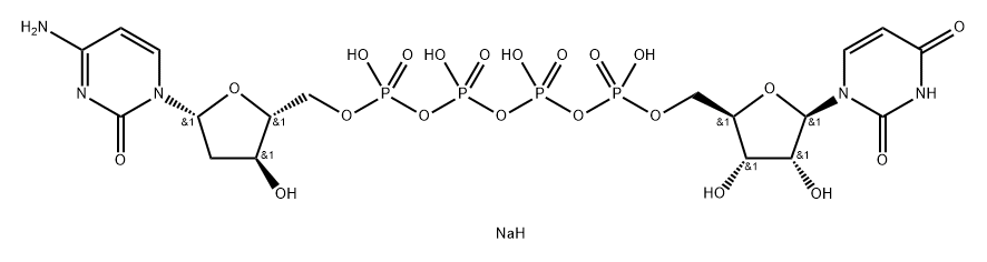 Uridine5'-(pentahydrogen tetraphosphate), P'5'-ester with 2'-deoxycytidine, sodium salt (1:4) Struktur