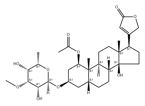 32062-05-8 1β-Acetoxy-3β-[(3-O-methyl-6-deoxy-α-L-talopyranosyl)oxy]-10,14-dihydroxy-19-nor-5β-card-20(22)-enolide