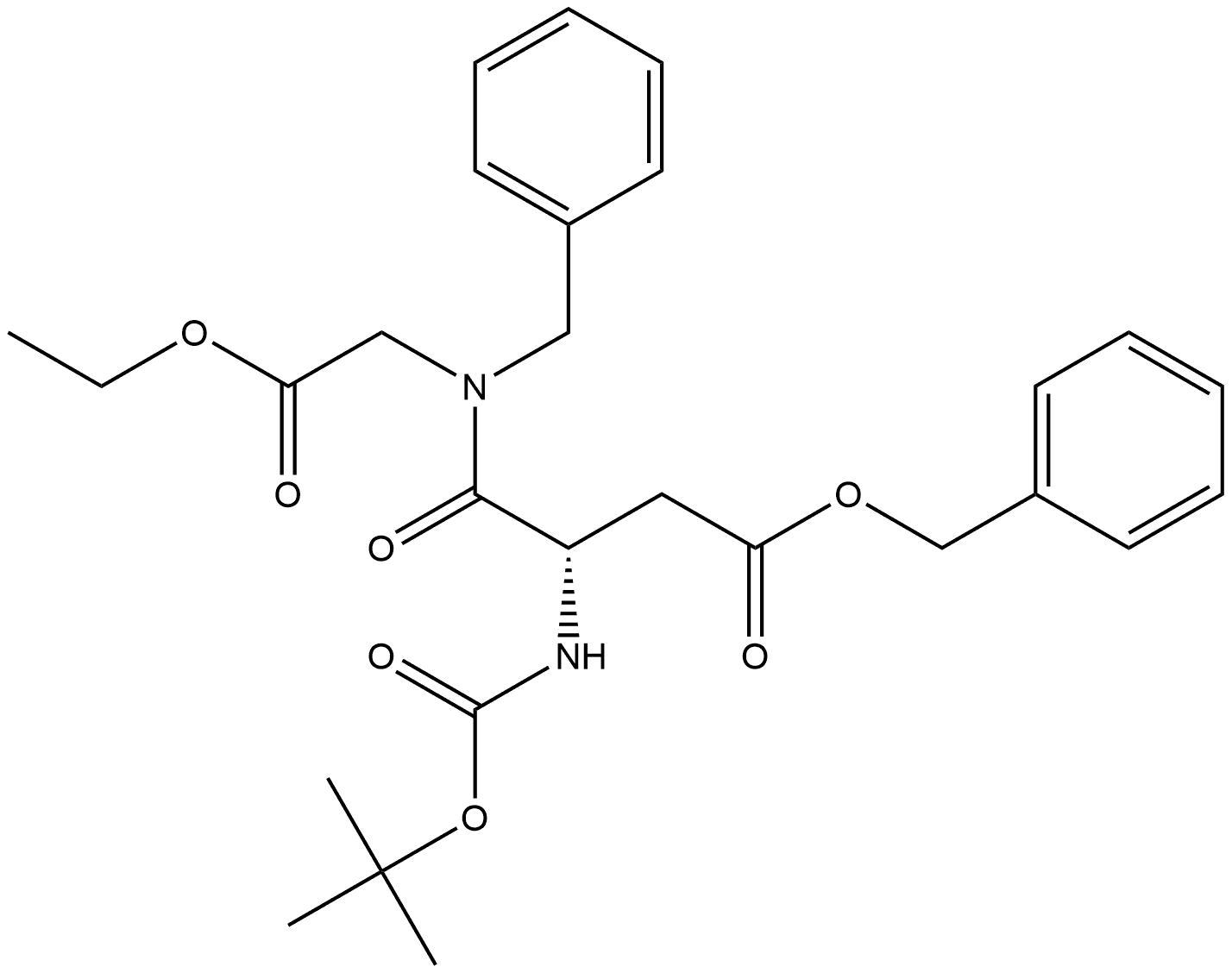 Glycine, N-[(1,1-dimethylethoxy)carbonyl]-L-α-aspartyl-N-(phenylmethyl)-, 2-ethyl 1-(phenylmethyl) ester (9CI) Structure