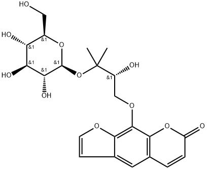 3'-O-BETA-D-吡喃葡萄糖苷白芷属脑酯,32207-10-6,结构式