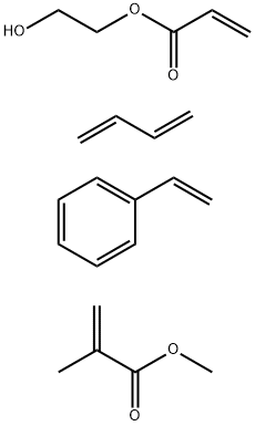 2-Propenoic acid, 2-methyl-, methyl ester, polymer with 1,3-butadiene, ethenylbenzene and 2-hydroxyethyl 2-propenoate (9CI) Structure