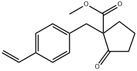 Methyl 1-[(4-ethenylphenyl)methyl]-2-oxocyclopentanecarboxylate Struktur