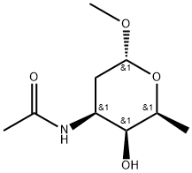 Methyl 3-(acetylamino)-2,3,6-trideoxy-α-L-lyxo-hexopyranoside Struktur