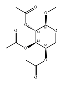 α-D-Arabinopyranoside, methyl, 2,3,4-triacetate 结构式