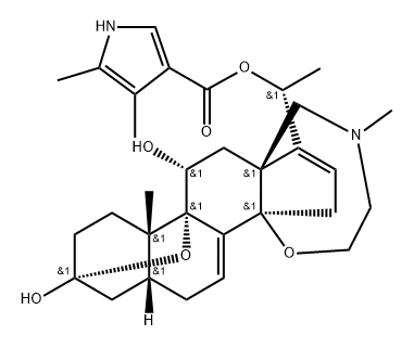 Batrachotoxinin A 20-(4,5-dimethyl-1H-pyrrole-3-carboxylate) 结构式
