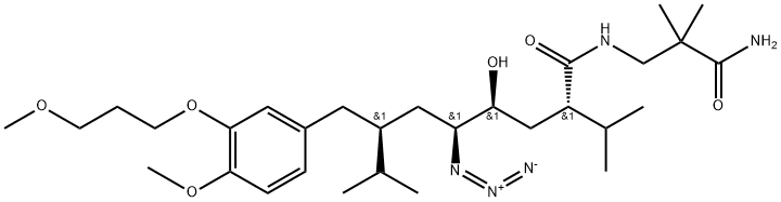 (2S,4S,5S,7S)-N-(3-AMINO-2,2-DIMETHYL-3-OXOPROPYL)-5-AZIDO-4-HYDROXY-2-ISOPROPYL-7-(4-METHOXY-3-(3-METHOXYPROPOXY)BENZYL)-8-METHYLNONANAMIDE, 324763-47-5, 结构式